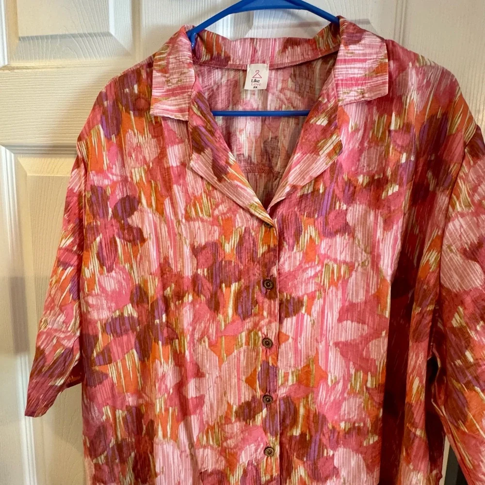 Like Love Colorful Button-Up Shirt - Picture 2 of 6